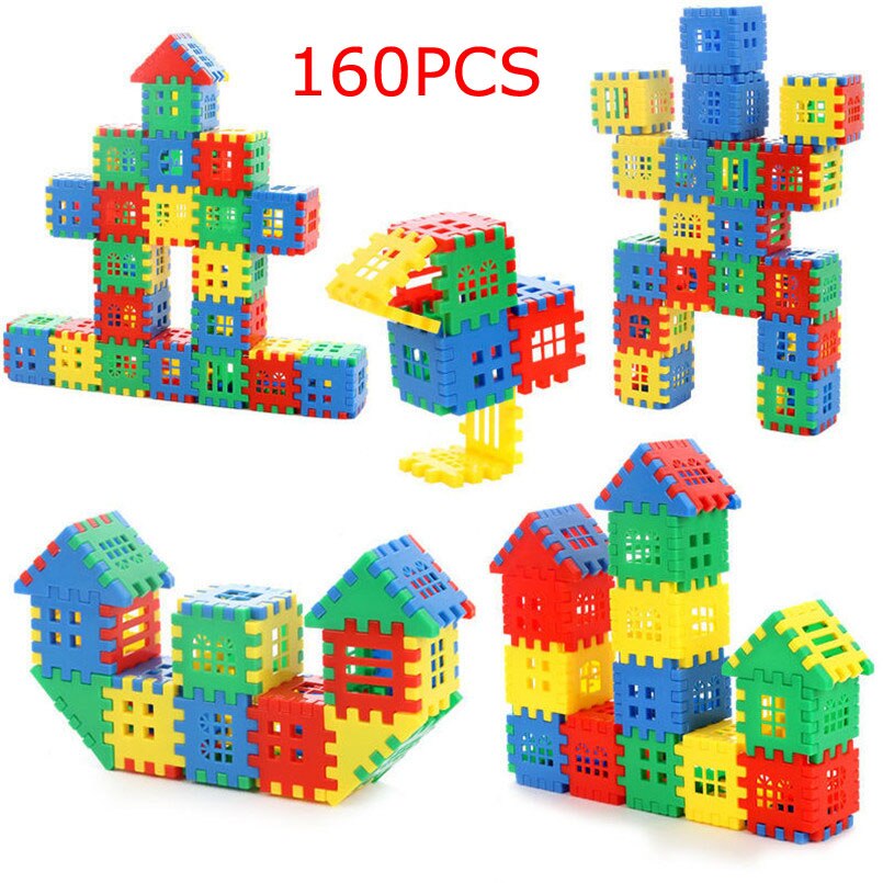 100/160pcs House Building Blocks Baby Educational Learning Construction Developmental Toy Set Brain Game Toys Best Gift For Kids