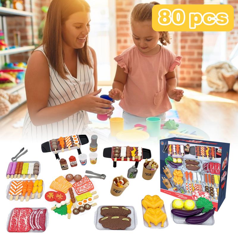 Children's Miniature Food Kitchen Set Barbecue Toy Parentchild Play House Educational Kitchen Pretend Toy