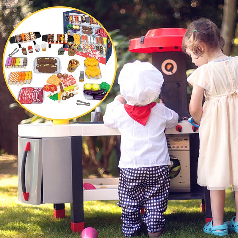 Children's Miniature Food Kitchen Set Barbecue Toy Parentchild Play House Educational Kitchen Pretend Toy