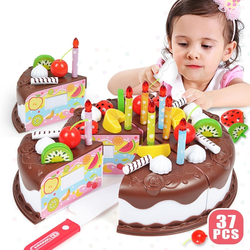 Pretend Play Food for kids Birthday Cake  Toddler Tea Party Toy Light DIY  Donut Ice Cream