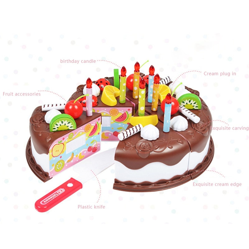 Pretend Play Food for kids Birthday Cake  Toddler Tea Party Toy Light DIY  Donut Ice Cream