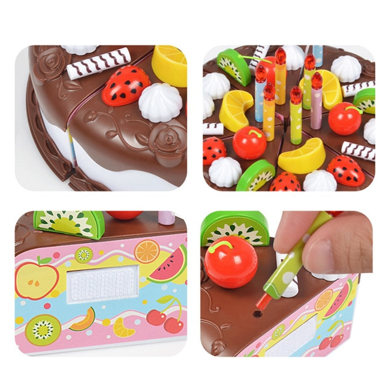 Pretend Play Food for kids Birthday Cake  Toddler Tea Party Toy Light DIY  Donut Ice Cream