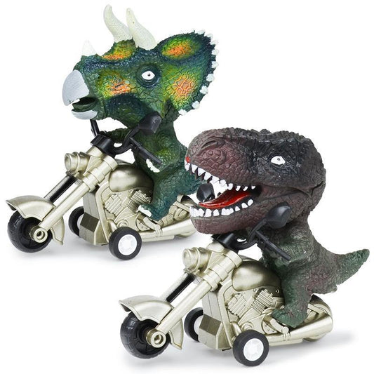 Inertial Dinosaur Motorcycle Pull Back Car