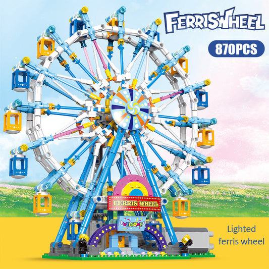 Electric Ferris Wheel Building Blocks With Light For Kids