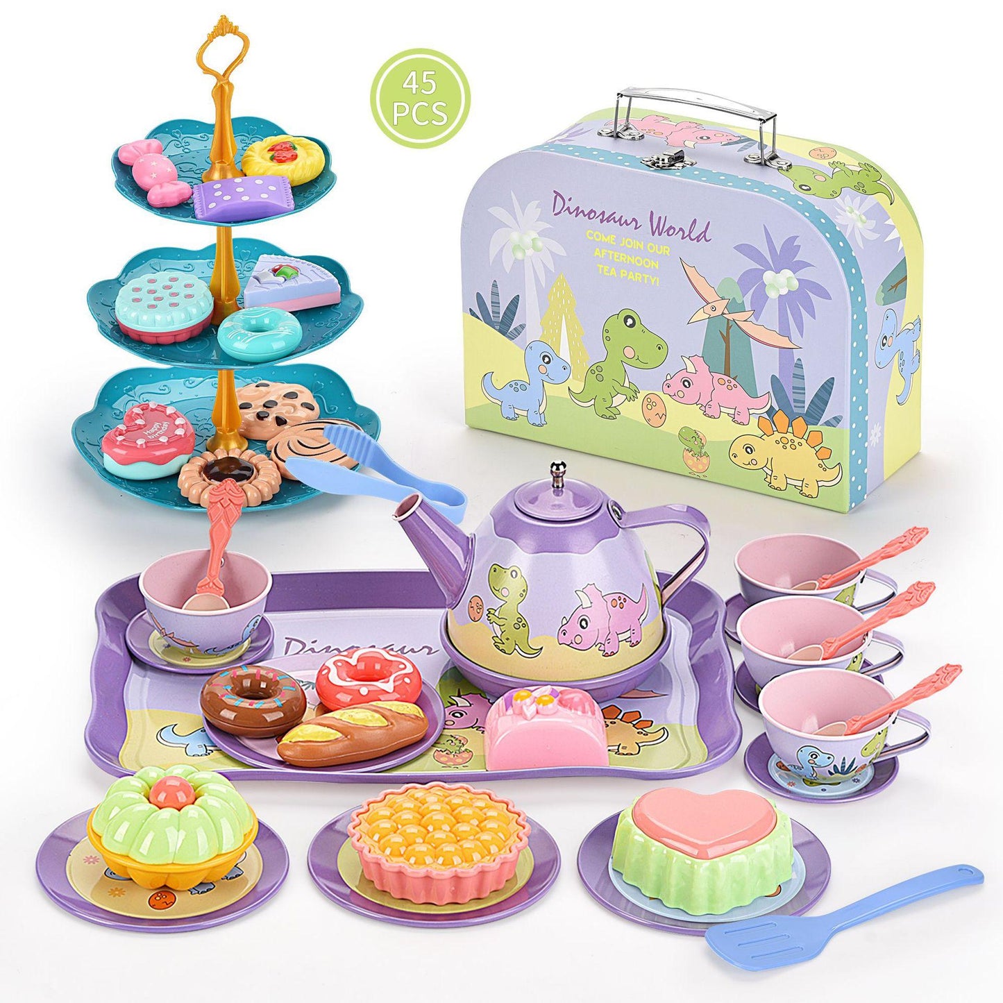 Prentend Play House Afternoon Tea Set Multiple Desserts