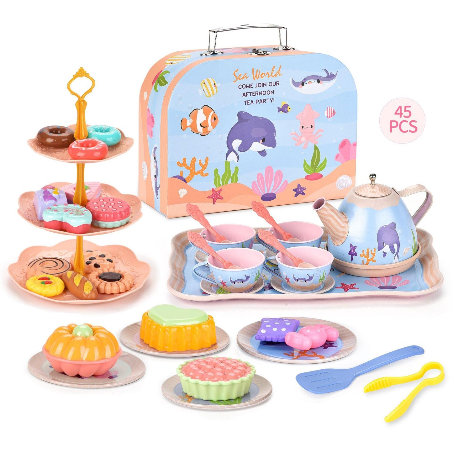 Prentend Play House Afternoon Tea Set Multiple Desserts