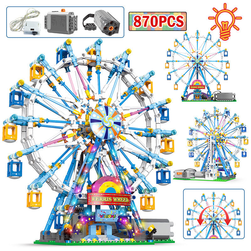 Electric Ferris Wheel Building Blocks With Light For Kids