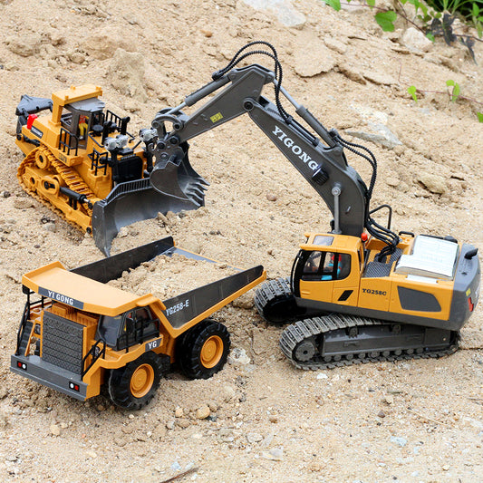 RC Excavator 2.4G Engineering Vehicle Crawler Truck Bulldozer Toys