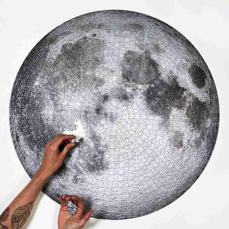 1000 Pieces Moon Earth Round Puzzle Toys