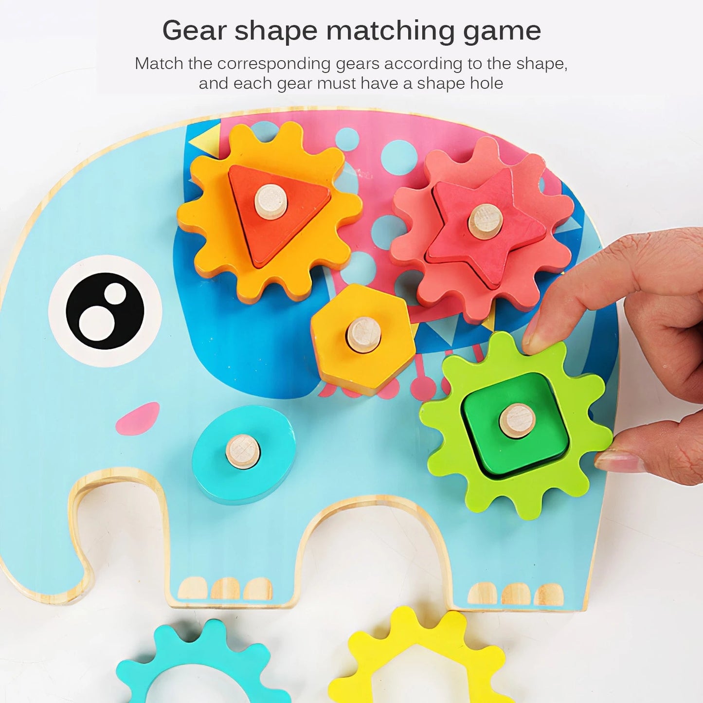 Matching Wooden Board Children Learning Gear Puzzle Toys