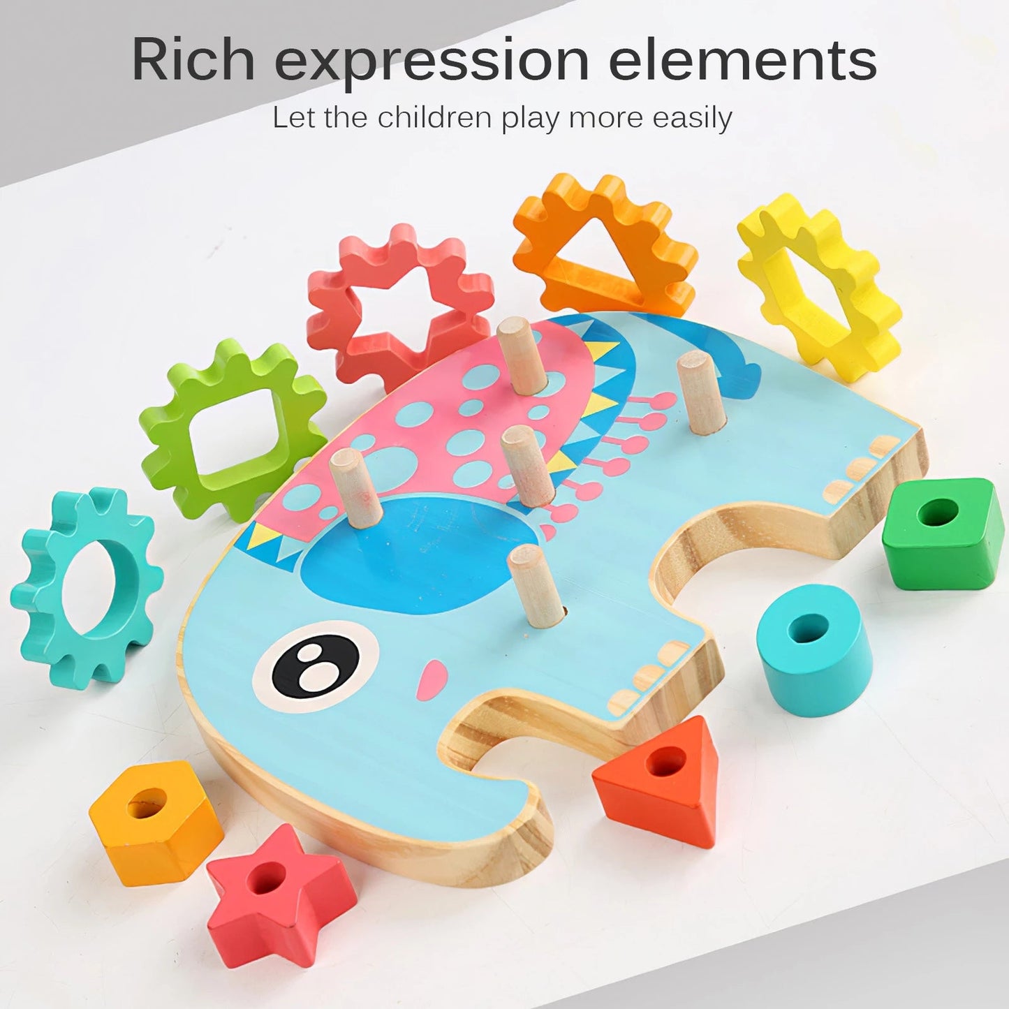 Matching Wooden Board Children Learning Gear Puzzle Toys