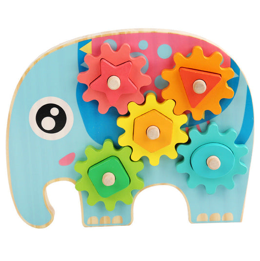 Matching Wooden Board Children Learning Gear Puzzle Toys