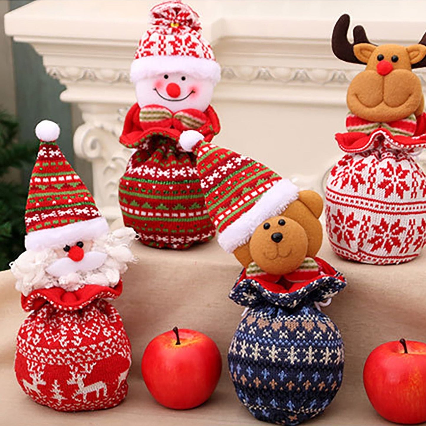 Christmas Knitted Dolls Christmas Eve Candy Gift Bag