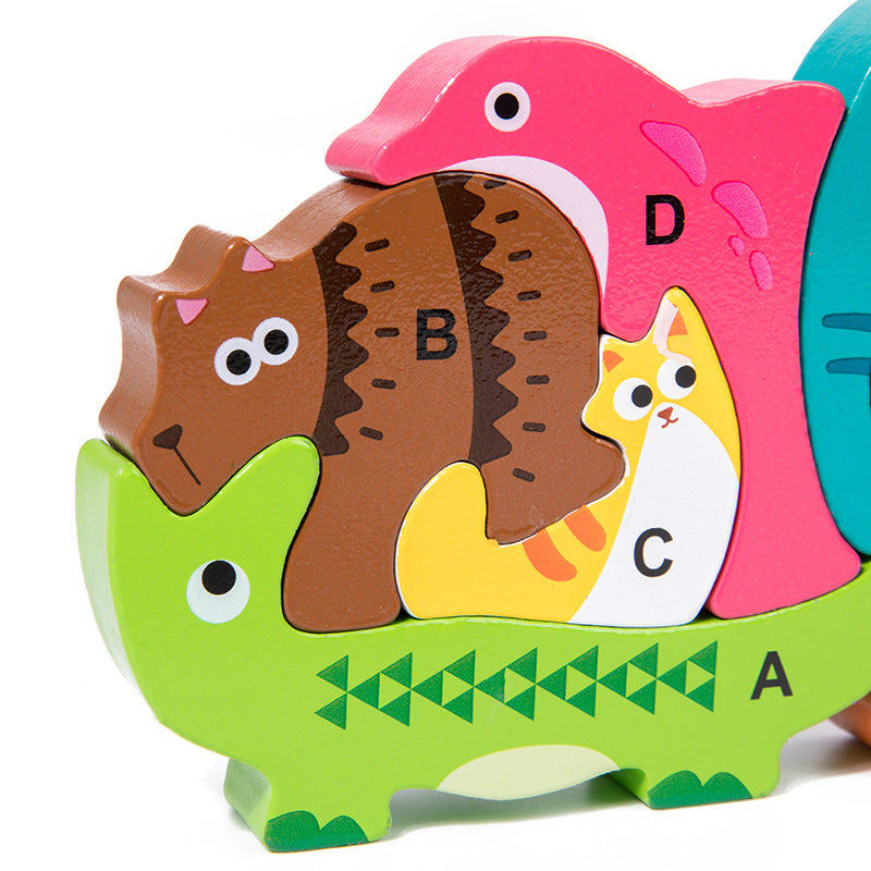 New Alphabet Puzzle Animal Stacking Building Blocks Toy