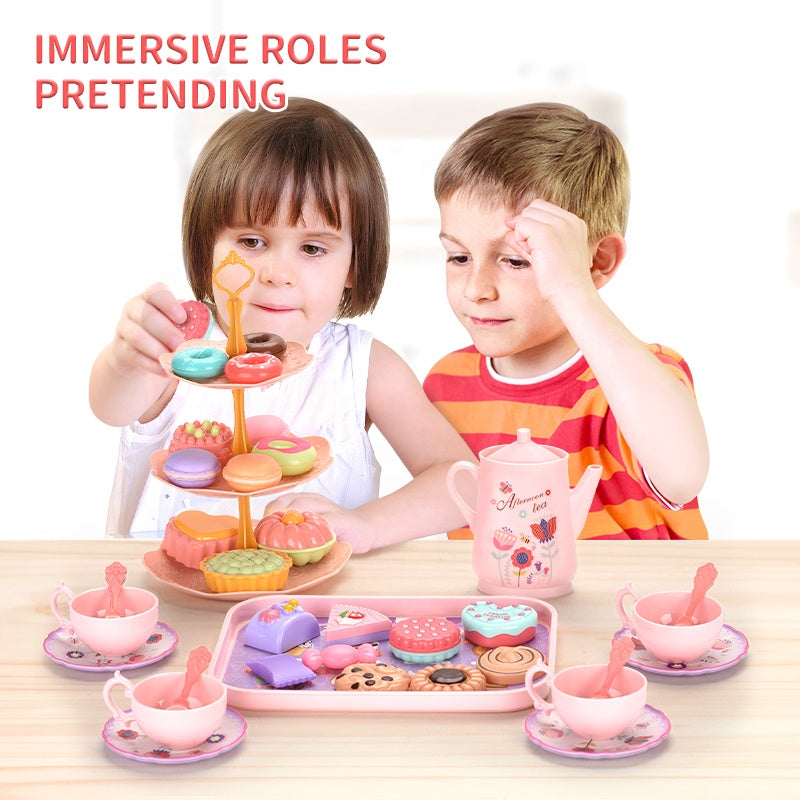 Prentend Play House Afternoon Tea Set Multiple Desserts