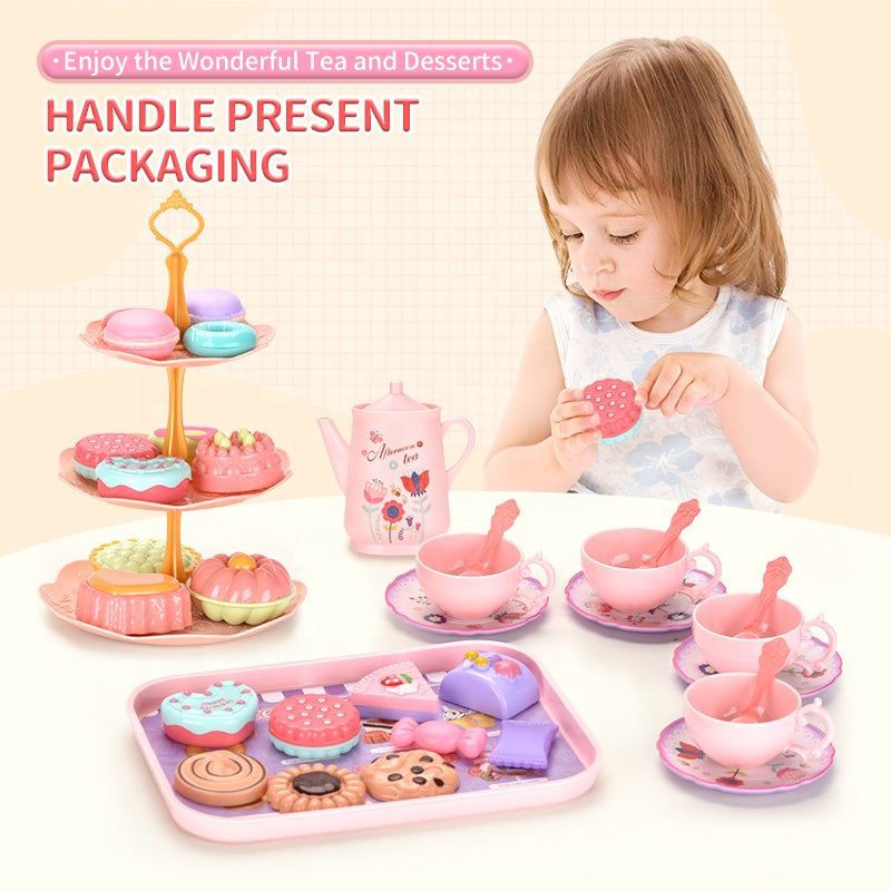 Prentend Play House Afternoon Tea Set Multiple Desserts