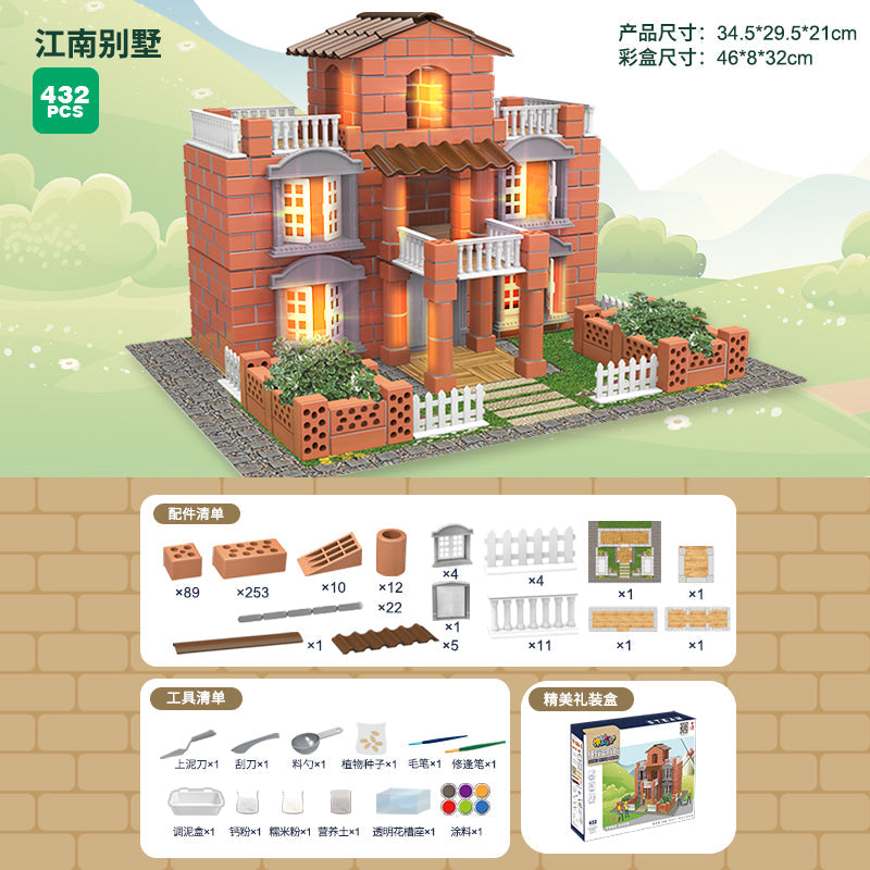 Handmade Miniature House DIY Crafts Building Block Sets