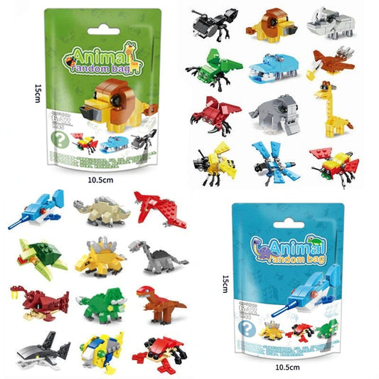 Random Bag Blind Box Toy Bricks Dinosaur Insect