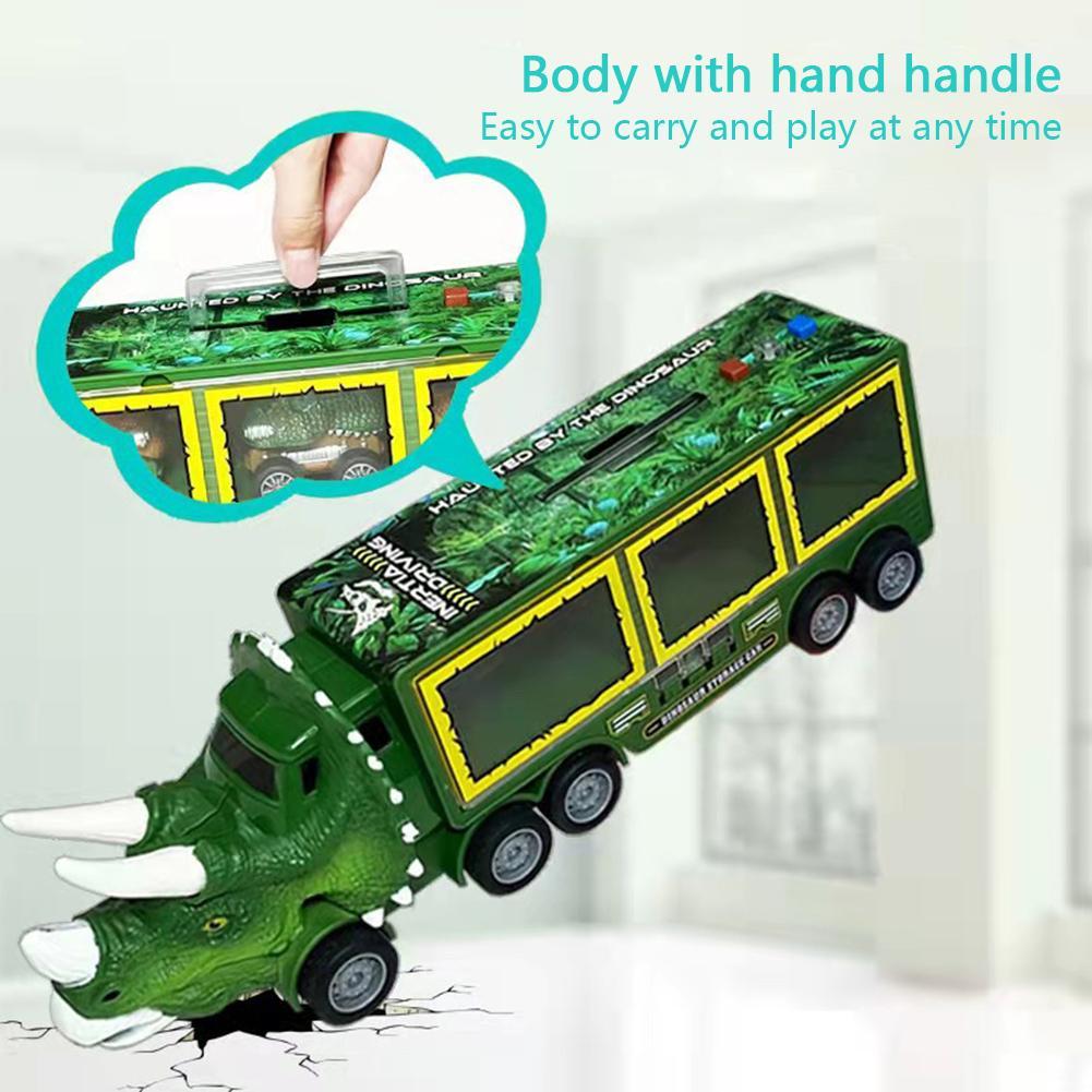 Dinosaur Transport Truck Pull Back Dino Vehicle Container Storage