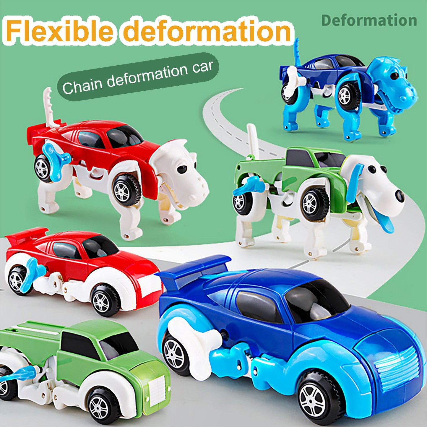 Clockwork Automatically Car Model Deformation Toy