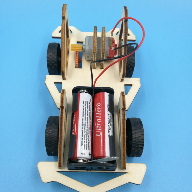 DIY Electric Wood Racing Car 3D Puzzles Scientific Experiment