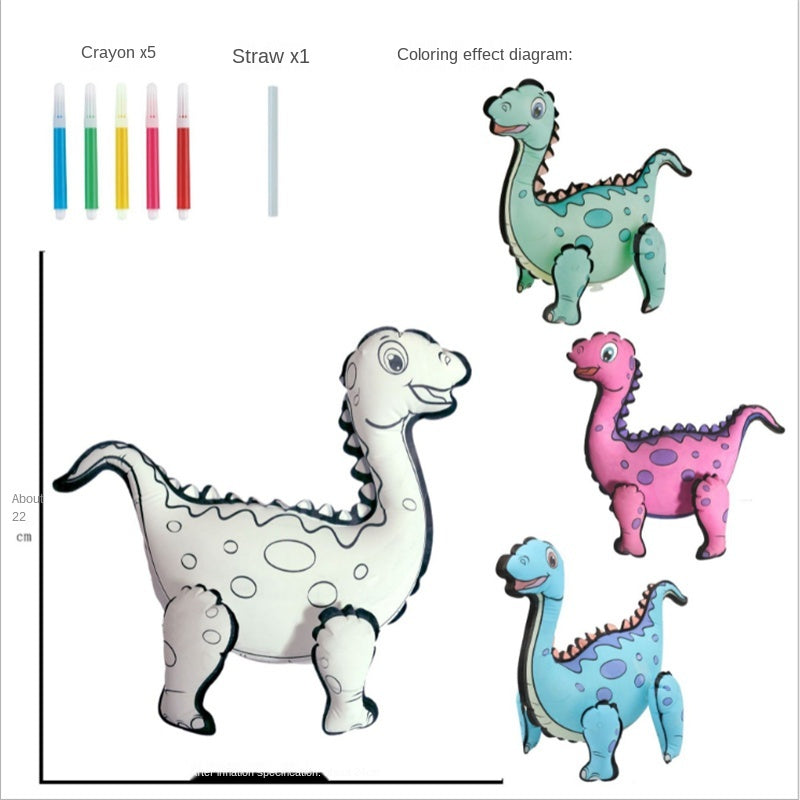 DIY Color Filling Inflatable 3D Watercolor Painting Dinosaur Toy