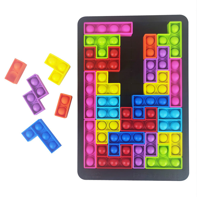 Silicone Bubble Tetris Block Puzzle Fidget Toy Board Game