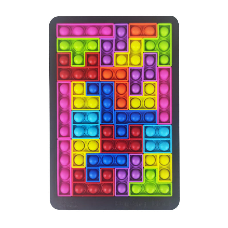 Silicone Bubble Tetris Block Puzzle Fidget Toy Board Game