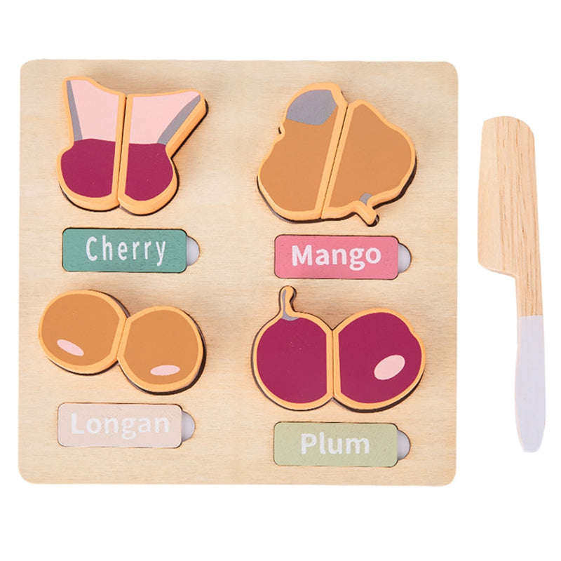 Wooden Fruit 3D Puzzle Kitchen Cut and Play Board Toy