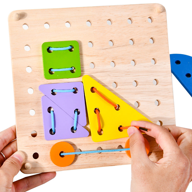 Wooden Mushroom Nails Pegboard Jigsaw Puzzle